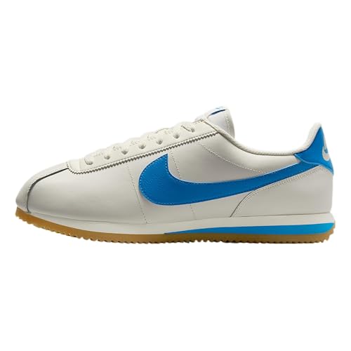 Nike Cortez Leather Men's Shoes (DM4044-112, Sail/Gum Yellow/Light Photo Blue) Size 9