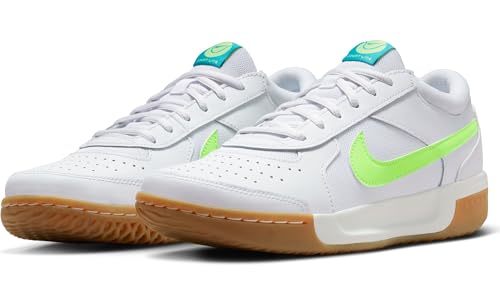 NIKE Women's Court Zoom Lite 3 Trainers, White Lime Blast Teal Nebula, 7 US
