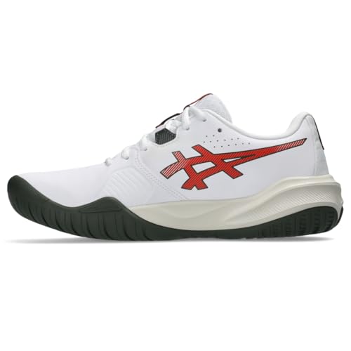 ASICS Men's Gel-Challenger 15 Tennis Shoes, 10, White/Cherry Tomato