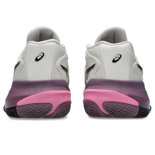 ASICS Women's Gel-Resolution X Clay Tennis Shoes, 9, Soft Oat/Dark Aubergine