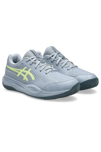 ASICS Boys' Gel-Resolution X GS Clay Trainers, Grey Blue Pistachio, 4