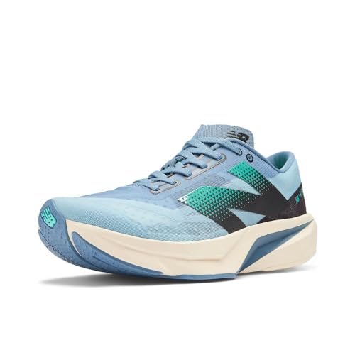 New Balance Men's FuelCell Rebel V4 Running Shoe, Heron Blue/Chrome Blue/Black, 15 M