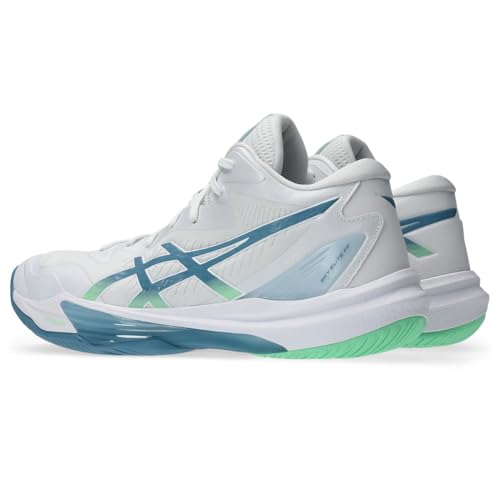 ASICS Men's Gel-Tactic 12Sneaker, White Saba Blue, 8.5 US