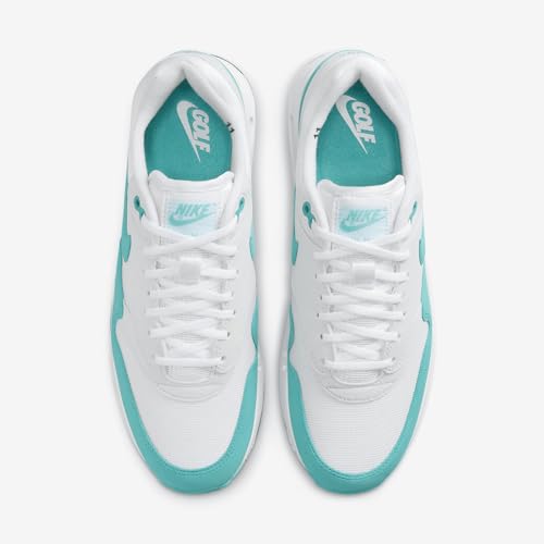 Nike Air Max 1 '86 OG G Men's Golf Shoes (DV1403-117, White/Pure Platinum/Black/Dusty Cactus) Size 10.5