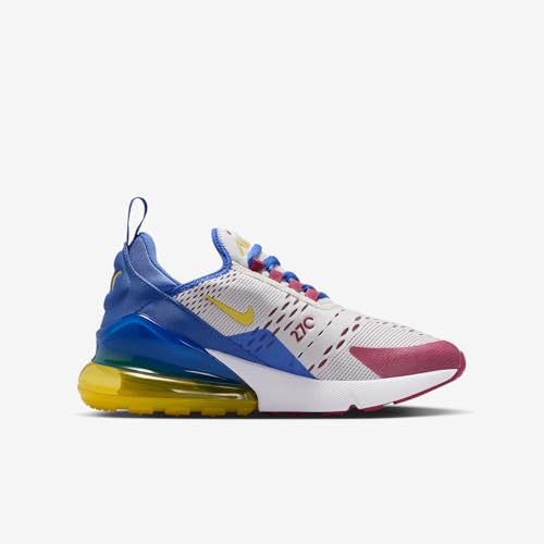 Nike Air Max 270 Big Kids' Shoes (Soft Pearl/Comet Blue/Sweet Beet/Bright Citron) Size 5.5