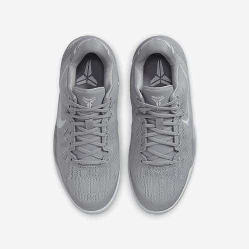 Kobe 8 Big Kids' Basketball Shoes (FN0266-003, Wolf Grey/Wolf Grey/White) Size 5