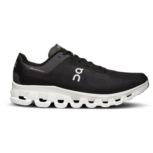 On Women's Cloudflow 4Sneaker, Black White, 8.5 US
