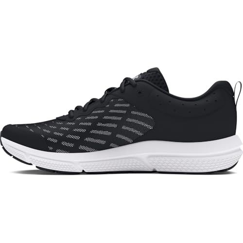Under Armour Men's Charged Assert 10 Shoes, (001) Black/Black/White, 10