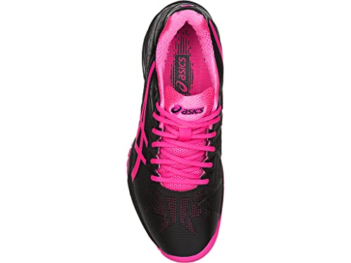 ASICS Womens Gel-Solution Speed 3 Sneaker, Black/Hot Pink/Silver, Size 8