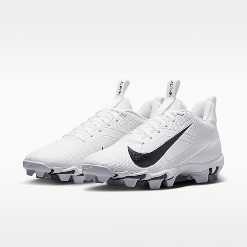 Nike Men's Alpha Menace 4 Shark Football Cleats, White/Black White, 6.5