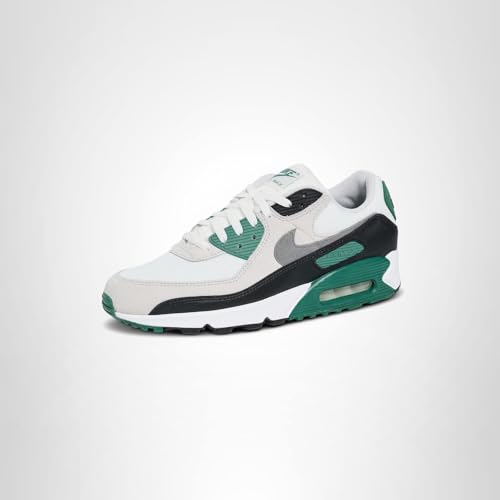 Nike Men's Air Max 90 Sneakers, White/Smoke Grey/Evergreen, 8.5 Medium US