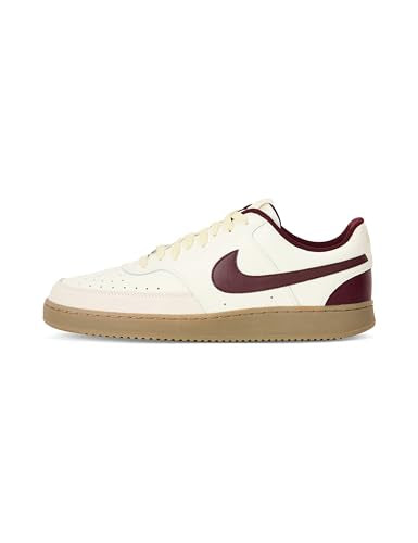 Nike Men's Court Vision Low Shoes, Sail/Burgundy Crush-Light Khaki, 8.5