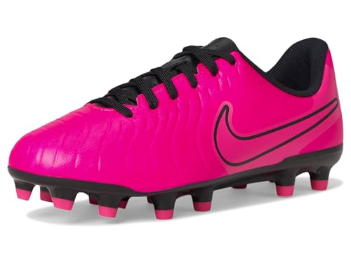 Nike Unisex Kid's Jr. Tiempo Legend 10 Club Multi-Ground Low-Top Soccer Cleats (Little Kid/Big Kid) Fierce Pink/Black 6 Medium