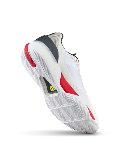 WILSON Rush Tour 5 Clay Men's Tennis Shoe - White/Black/Infrared, Size 9