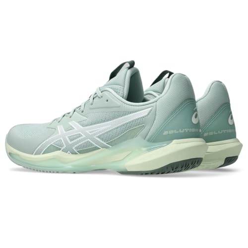 ASICS Women's Solution Speed FlyteFoam 3 Tennis Shoes, 8.5, Lichen Rock/White