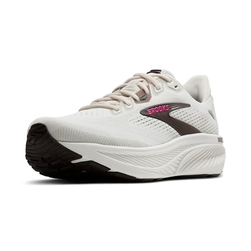 Brooks Women’s Ghost 18 Neutral Running & Walking Shoe - Coconut/Coffee/Fuchsia - 9 Medium