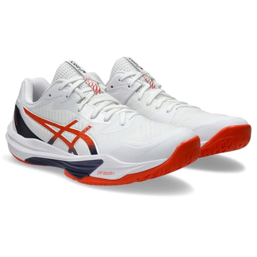 ASICS Men's SKY ELITE FF 3 Volleyball Shoe, 103 (white/nova orange), 26.5 cm 2E