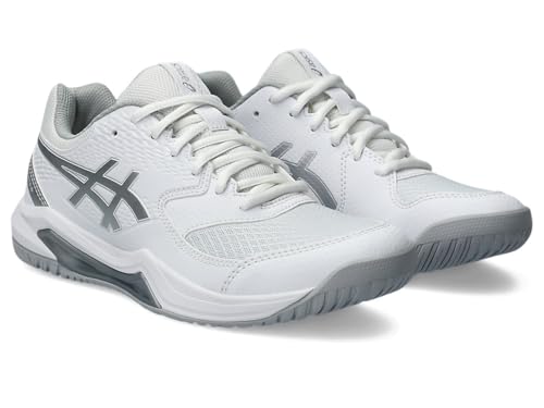 ASICS Women's Gel-Dedicate 8 Tennis Shoes, 5, White/Pure Silver