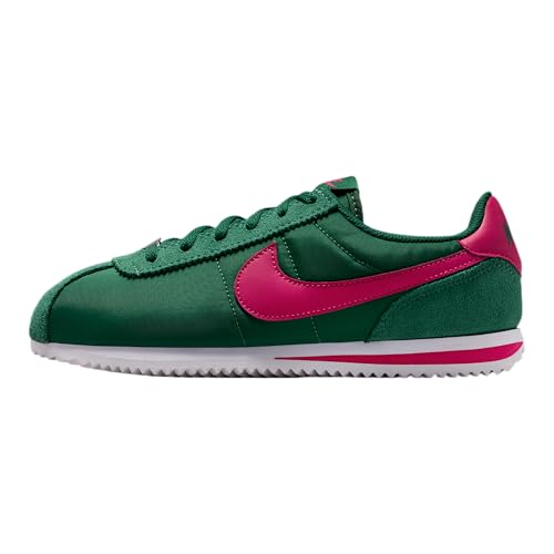 Nike Cortez Textile Big Kids' Shoes (Gorge Green/White/Wild Cherry) Size 6.5
