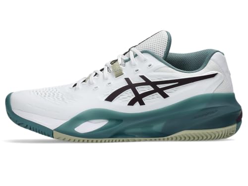 ASICS Men's Gel-Resolution X Clay Trainers, White Dark Aubergine, 9 US