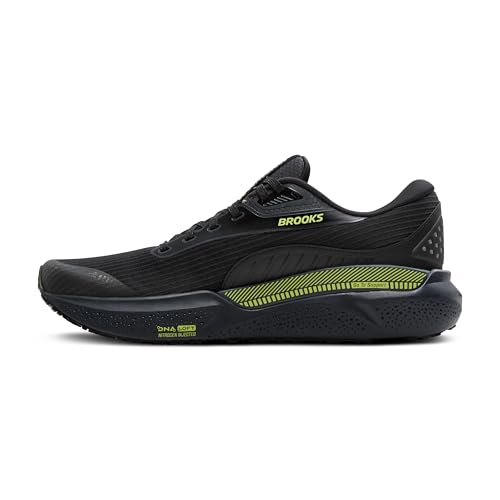 Brooks Men’s Adrenaline GTS 24 Weatherized Supportive Running Shoe - Black/Ebony/New Yellow - 11.5 Medium
