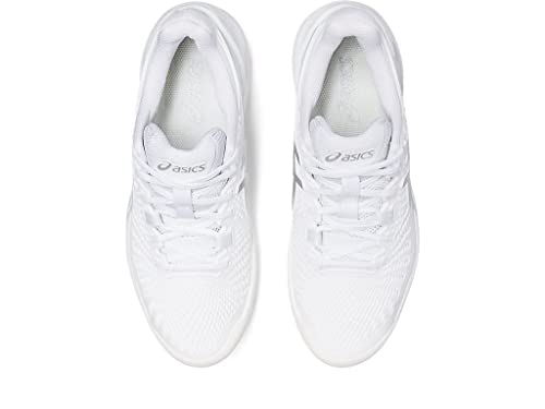 ASICS Women's Gel-Resolution 9 Tennis Shoes, 12, White/Pure Silver