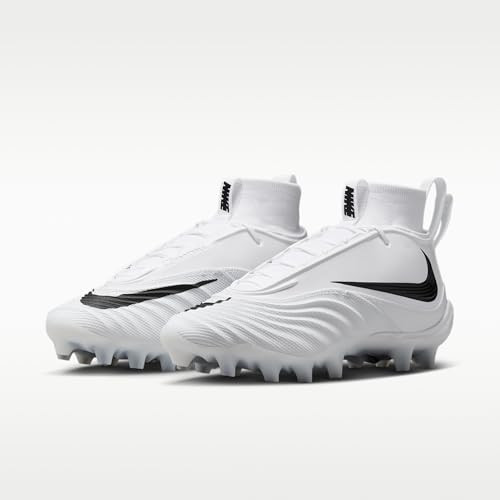 Nike Alpha Menace 5 Pro Men's Football Cleats (White/White/Black) Size 11