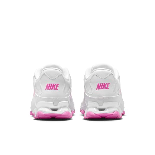 Nike Women's Reax 8 Trainer, White/Metallic Silver-Playful Pink, 8.5