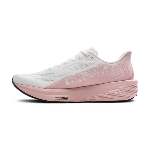 Brooks Women’s Launch 11 Neutral Running Shoe - White/Gold/Pink - 8 Medium