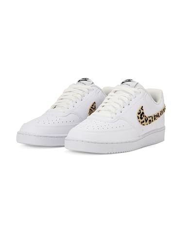 Nike Women's Court Vision Low Next Nature SE Shoes, White/Multi-Color-Black, 8.5