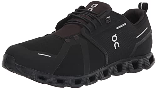 On Men's Cloud 5 Waterproof Sneakers, Black/Black, 11