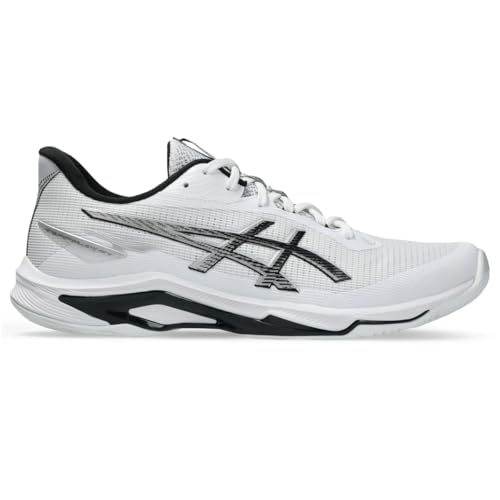 ASICS Men's Netburner Ballistic FlyteFoam 4 Volleyball Shoes, 10.5, White/Black