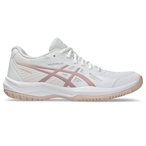 ASICS Women's Upcourt 6 Volleyball Shoes, 9, White/MORGANITE