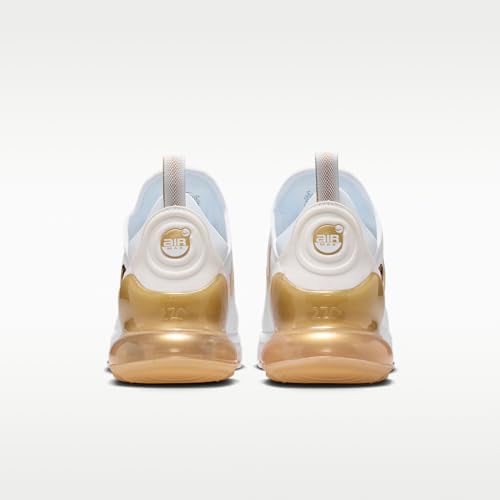 Nike Air Max 270 Premium Women's Shoes (White/Team Gold/Truly Gold/Metallic Gold) Size 7.5
