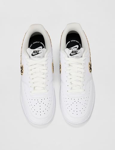 Nike Women's Court Vision Low Next Nature SE Shoes, White/Multi-Color-Black, 8.5