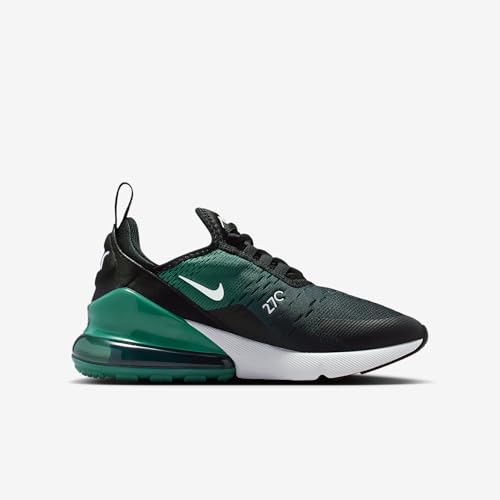 Nike Air Max 270 Big Kids' Shoes (Black/Evergreen Aura/Deep Night/White) Size 6.5