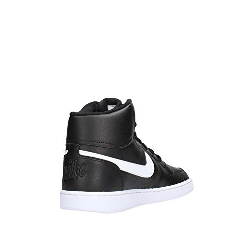 Nike Men's Ebernon Mid Casual Sneakers (11, Black/White)