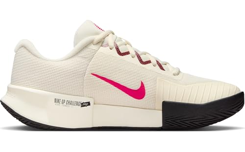 Nike GP Challenge Pro Women's Hard Court Tennis Shoes (Pale Ivory/Sail/Team Red/Rush Pink) Size 9.5