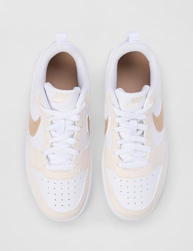 Nike Kid's Court Borough Low Bball, White/Shimmer-Chalk-White, 6Y