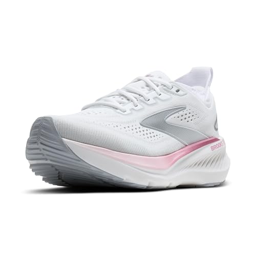 Brooks Women’s Glycerin GTS 23 Supportive Running Shoe - White/Harbor Mist/Metallic - 10.5 Medium