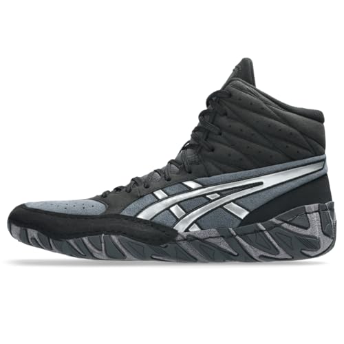 ASICS Men's Aggressor 6 Wrestling Shoes, 8, Black/Pure Silver