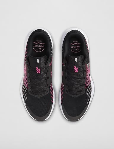 Nike Women's Run Defy Road Running Shoes, Black/Elemental Pink-Hyper Pink, 12