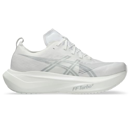 ASICS Unisex MEGABLAST Running Shoes, 5M / 6.5W, White/Piedmont Grey