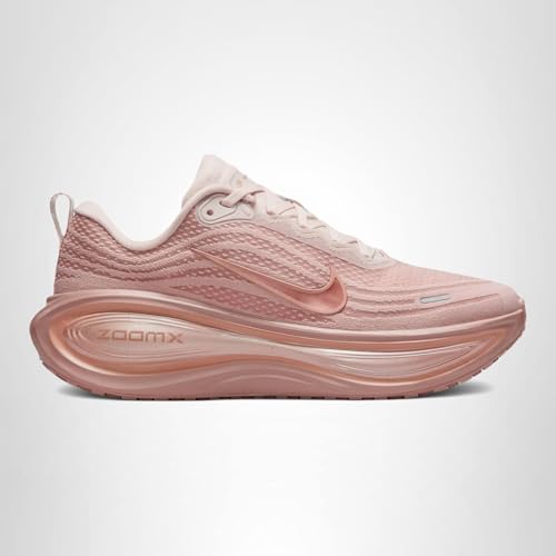 Women's Nike Vomero Plus Road Running Shoes in Particle Pink/mtlc Rose Gold-silt Red, Style HV8154-601
