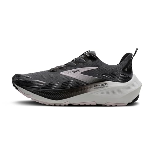 Brooks Women's Ghost Trail, Off-Road Running Shoe for Rugged Terrain - Poppy Seed/Black/Pink - 8 Medium