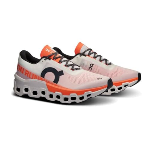 On Men's Cloudmonster 2 Running Shoes, Undyed/Flame, 12 US