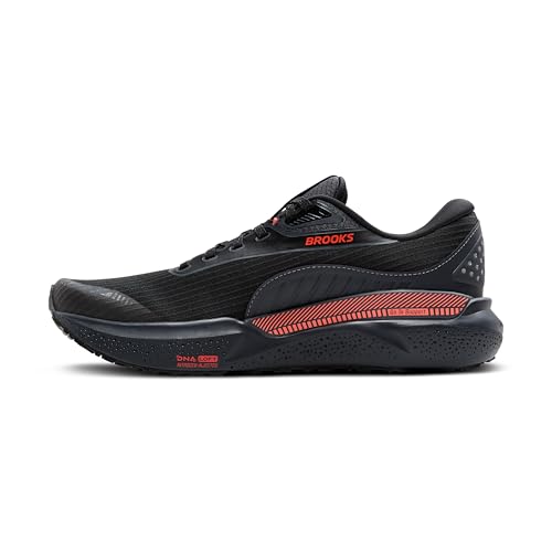 Brooks Women’s Adrenaline GTS 24 Weatherized Supportive Running Shoe - Black/Ebony/Hot Coral - 8 Medium