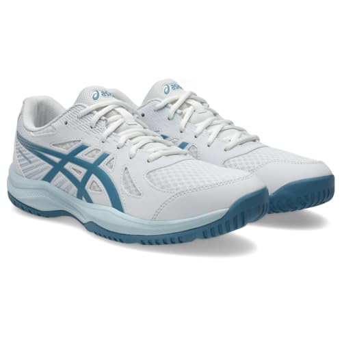 ASICS Men's Upcourt 6 Volleyball Shoes, 11, White/SABA Blue