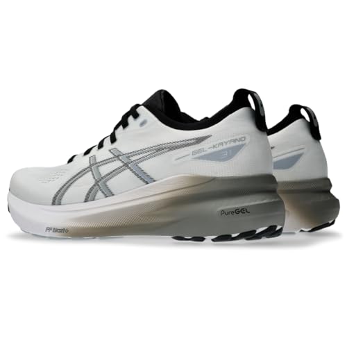 ASICS Men's Gel-Kayano 31 Running Shoes, 11, White/Piedmont Grey