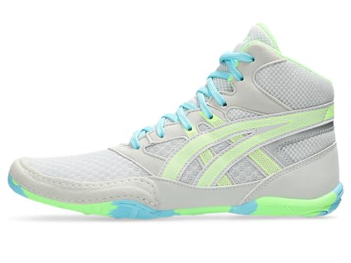 ASICS Kid's Snapdown 4 Grade School Wrestling Shoes, 2, Glacier Grey/Lime Burst